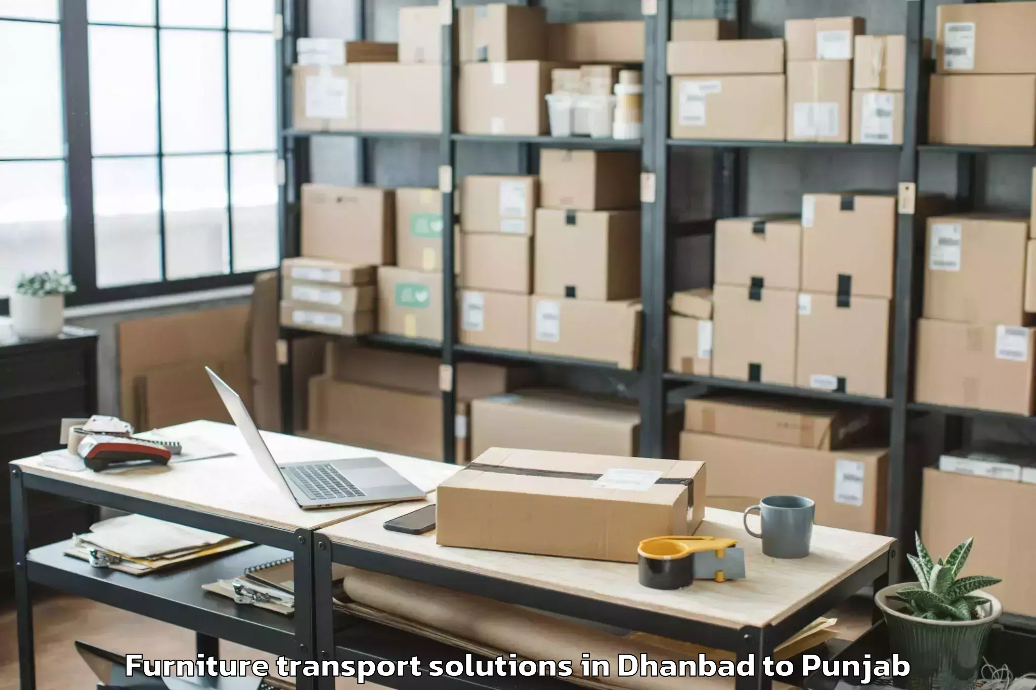 Reliable Dhanbad to Ram Das Furniture Transport Solutions